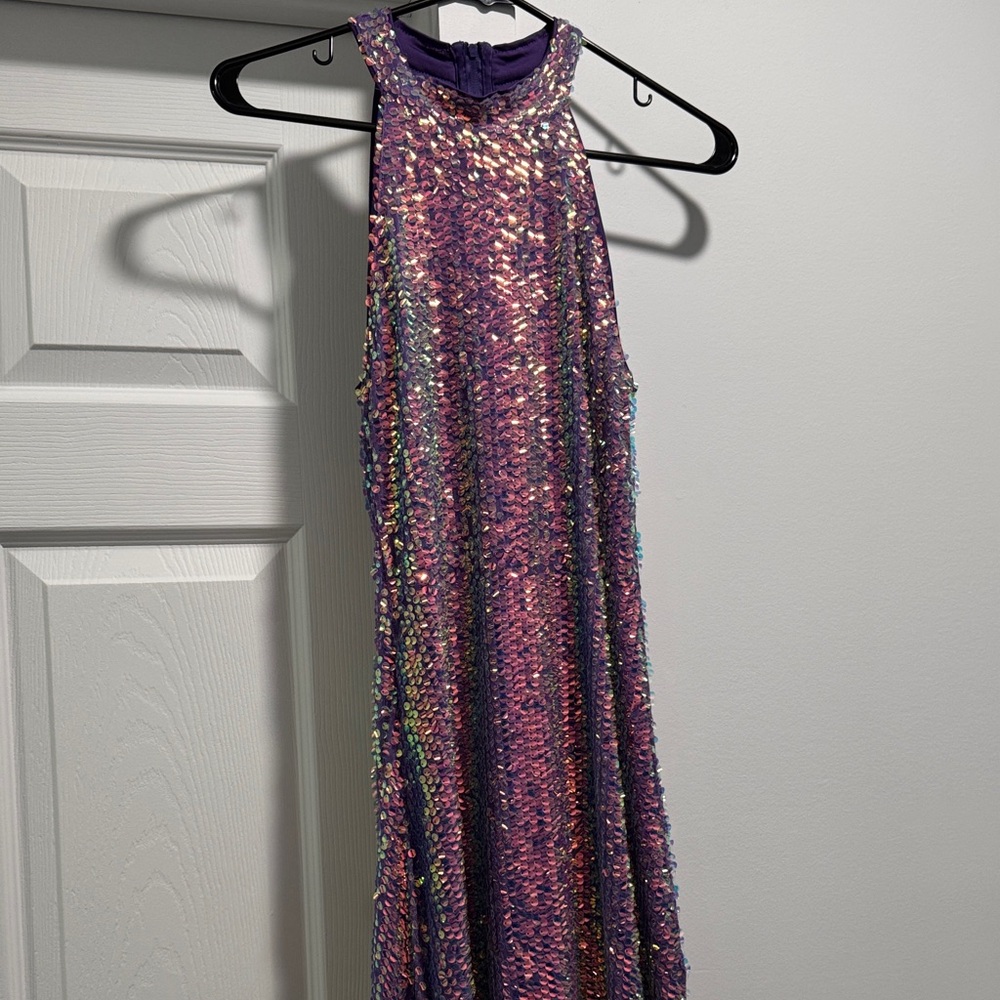 SHEIN Purple Sequin Mini Dress